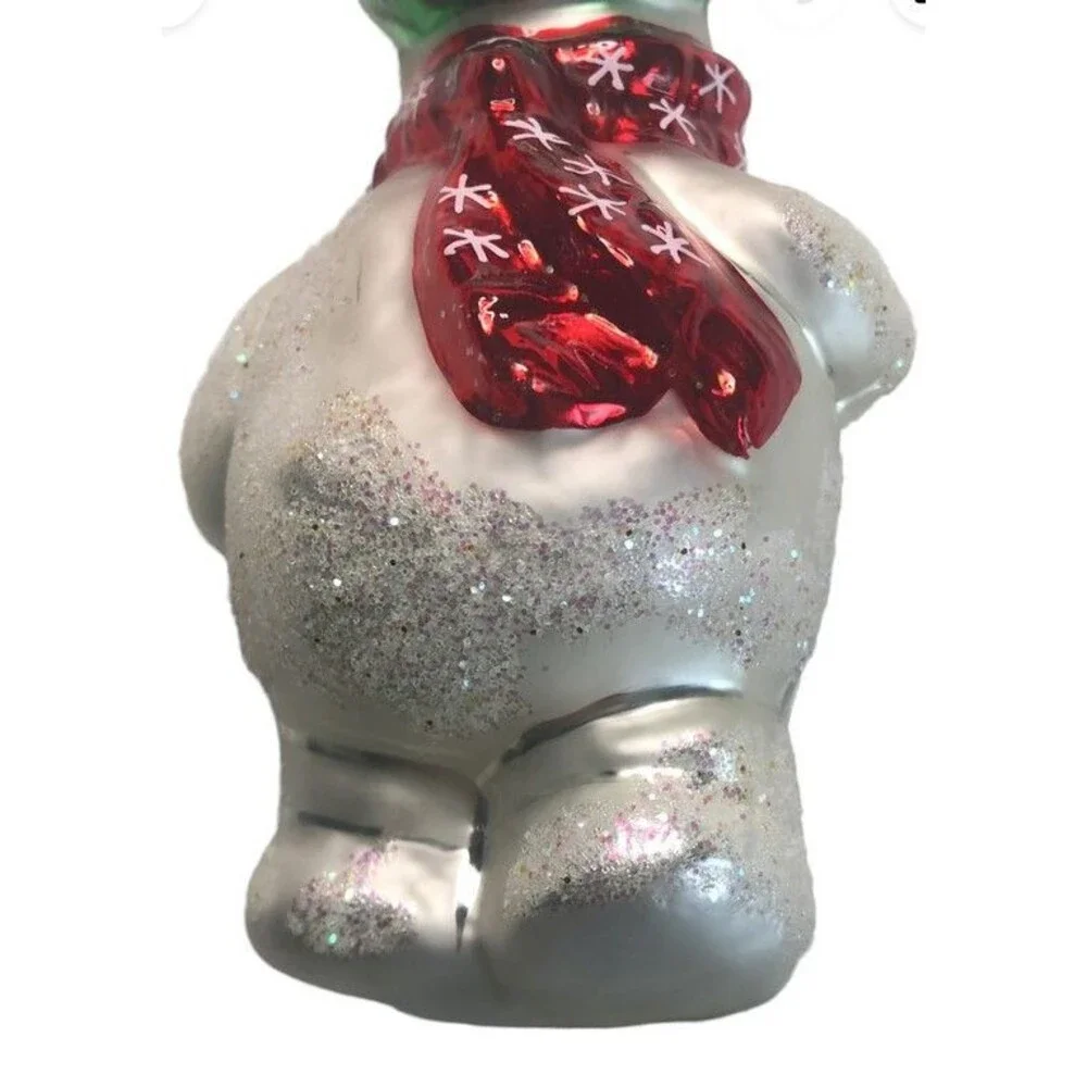 Vintage Christopher Radko Frosty Weather Snowman Christmas Ornament Tag Box 1996